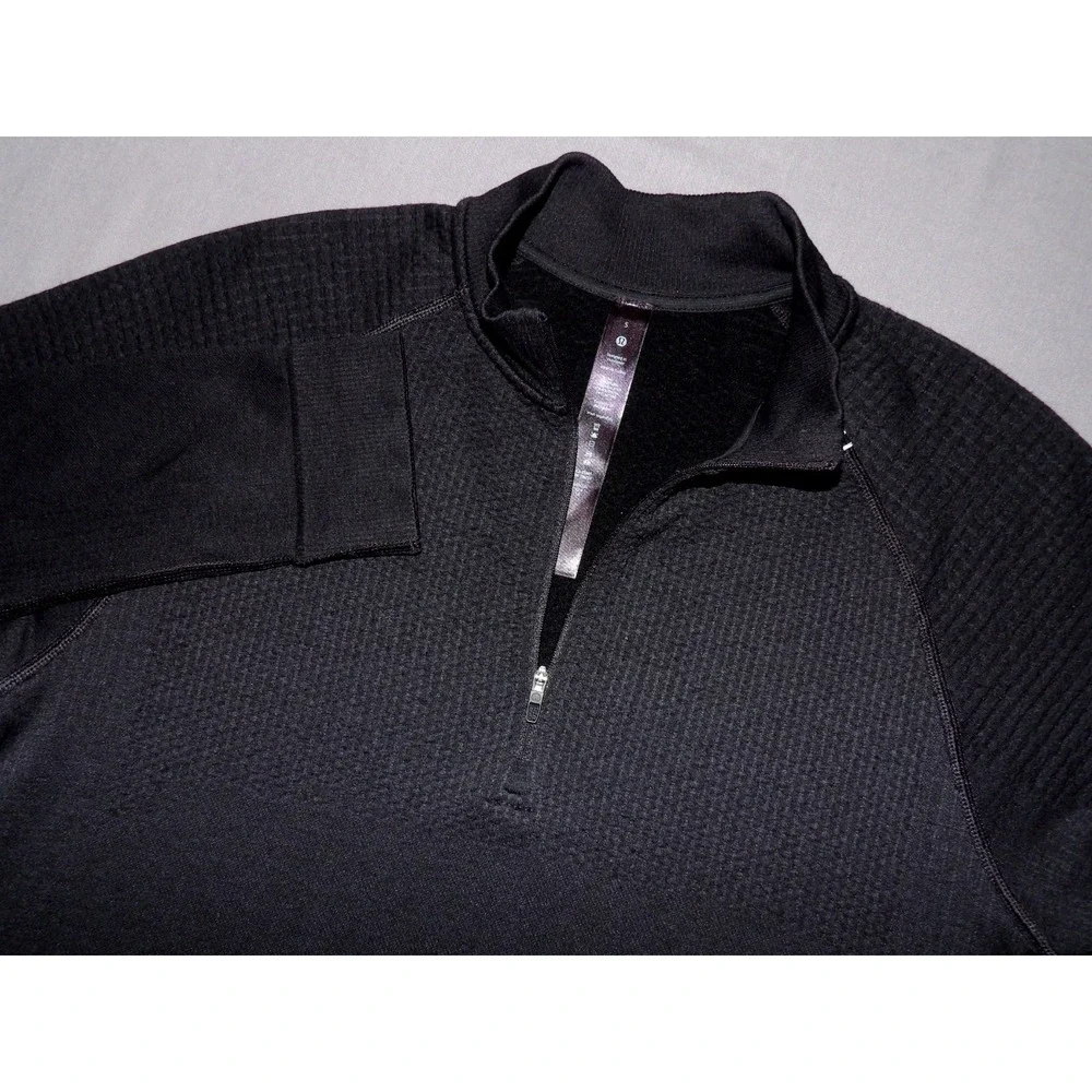 Lululemon Black Pull Over 1/4 Zip Stretch Athletic Running Jacket Men's Small